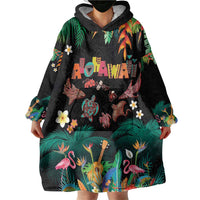 Hawaiian Alohawaii Wearable Blanket Hoodie Tribal Sea Animals Tattoo and Tropical Plants LT03 - Polynesian Pride