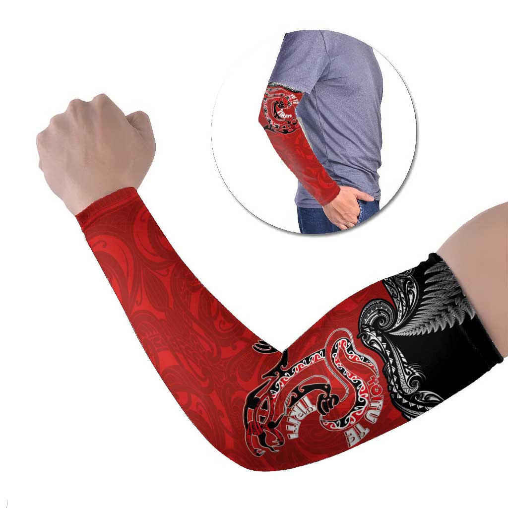 Personalised Aotearoa Toitu Te Tiriti Arm Sleeves Taniwha Tribal Motifs