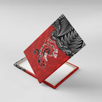 Aotearoa Toitu Te Tiriti Canvas Wall Art Taniwha Tribal Motifs