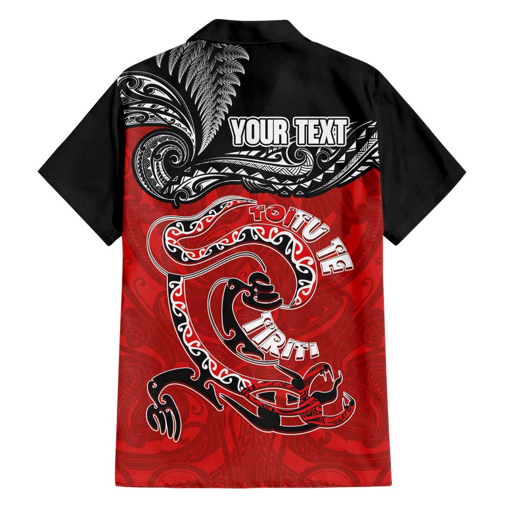 Personalised Aotearoa Toitu Te Tiriti Family Matching Puletasi and Hawaiian Shirt Taniwha Tribal Motifs LT03 - Polynesian Pride