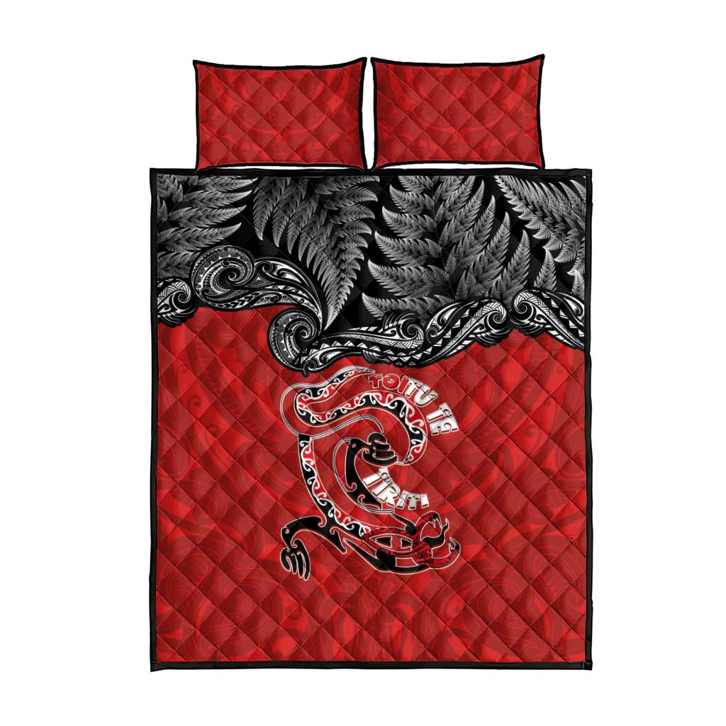 Aotearoa Toitu Te Tiriti Quilt Bed Set Taniwha Tribal Motifs