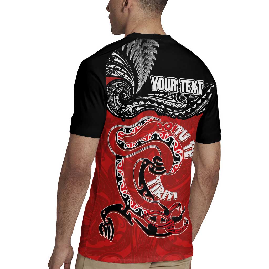 Personalised Aotearoa Toitu Te Tiriti Rugby Jersey Taniwha Tribal Motifs