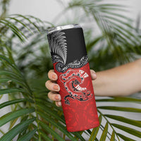 Aotearoa Toitu Te Tiriti Skinny Tumbler Taniwha Tribal Motifs LT03 - Polynesian Pride