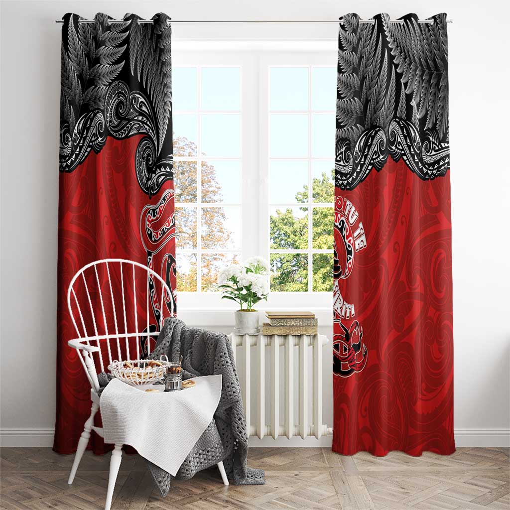Aotearoa Toitu Te Tiriti Window Curtain Taniwha Tribal Motifs