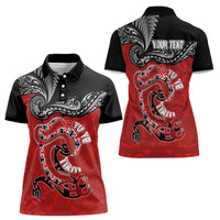 Personalised Aotearoa Toitu Te Tiriti Women Polo Shirt Taniwha Tribal Motifs LT03 - Polynesian Pride