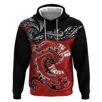 Personalised Aotearoa Toitu Te Tiriti Zip Hoodie Taniwha Tribal Motifs