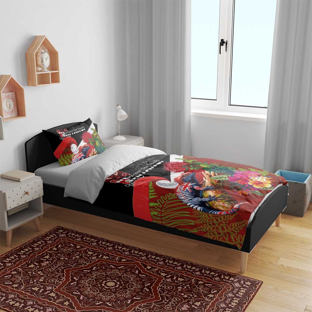 Aotearoa Toitu Te Tiriti Bedding Set Waitangi-Honour The Treaty NZ Tuatara and Plants