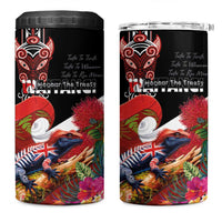 Aotearoa Toitu Te Tiriti 4 in 1 Can Cooler Tumbler Waitangi-Honour The Treaty NZ Tuatara and Plants LT03 One Size: 16 oz Multicolor - Polynesian Pride