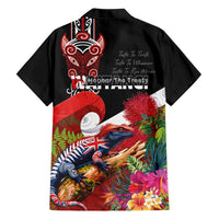 Aotearoa Toitu Te Tiriti Family Matching Mermaid Dress and Hawaiian Shirt Waitangi-Honour The Treaty NZ Tuatara and Plants LT03 - Polynesian Pride