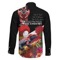 Aotearoa Toitu Te Tiriti Family Matching Short Sleeve Bodycon Dress and Hawaiian Shirt Waitangi-Honour The Treaty NZ Tuatara and Plants LT03 - Polynesian Pride
