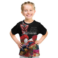 Aotearoa Toitu Te Tiriti Kid T Shirt Waitangi-Honour The Treaty NZ Tuatara and Plants