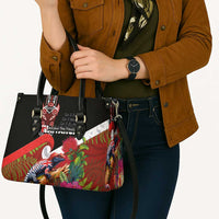 Aotearoa Toitu Te Tiriti Leather Bag Waitangi-Honour The Treaty NZ Tuatara and Plants