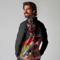 Aotearoa Toitu Te Tiriti Long Sleeve Polo Shirt Waitangi-Honour The Treaty NZ Tuatara and Plants LT03 - Polynesian Pride