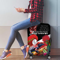 Aotearoa Toitu Te Tiriti Luggage Cover Waitangi-Honour The Treaty NZ Tuatara and Plants