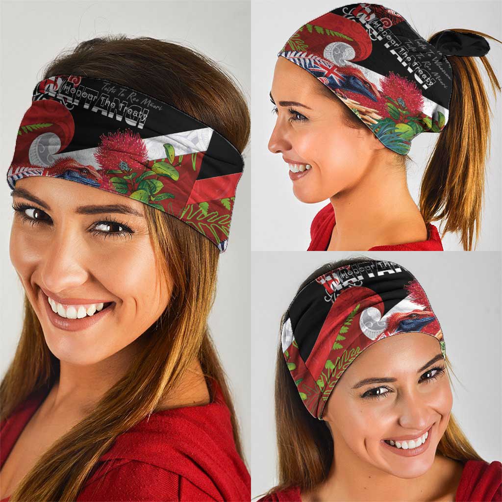 Aotearoa Toitu Te Tiriti Neck Gaiter Waitangi-Honour The Treaty NZ Tuatara and Plants