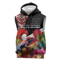 Aotearoa Toitu Te Tiriti Sleeveless Hoodie Waitangi-Honour The Treaty NZ Tuatara and Plants LT03 Multicolor - Polynesian Pride