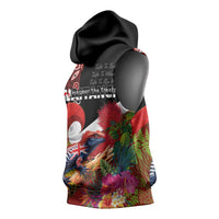 Aotearoa Toitu Te Tiriti Sleeveless Hoodie Waitangi-Honour The Treaty NZ Tuatara and Plants LT03 - Polynesian Pride