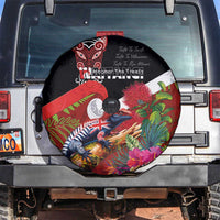 Aotearoa Toitu Te Tiriti Spare Tire Cover Waitangi-Honour The Treaty NZ Tuatara and Plants LT03 Multicolor - Polynesian Pride