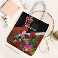 Aotearoa Toitu Te Tiriti Tote Bag Waitangi-Honour The Treaty NZ Tuatara and Plants LT03 White Strap One Size Multicolor - Polynesian Pride