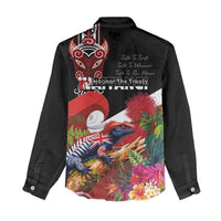 Aotearoa Toitu Te Tiriti Women Casual Shirt Waitangi-Honour The Treaty NZ Tuatara and Plants LT03 - Polynesian Pride