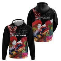 Aotearoa Toitu Te Tiriti Zip Hoodie Waitangi-Honour The Treaty NZ Tuatara and Plants