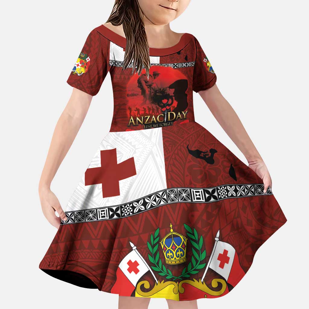 Tonga ANZAC Day Family Matching Puletasi and Hawaiian Shirt Gallipoli Lest We Forget Ngatu Art Tribal