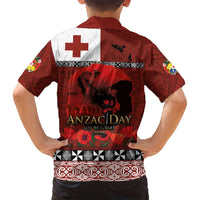 Tonga ANZAC Day Family Matching Tank Maxi Dress and Hawaiian Shirt Gallipoli Lest We Forget Ngatu Art Tribal LT03 - Polynesian Pride