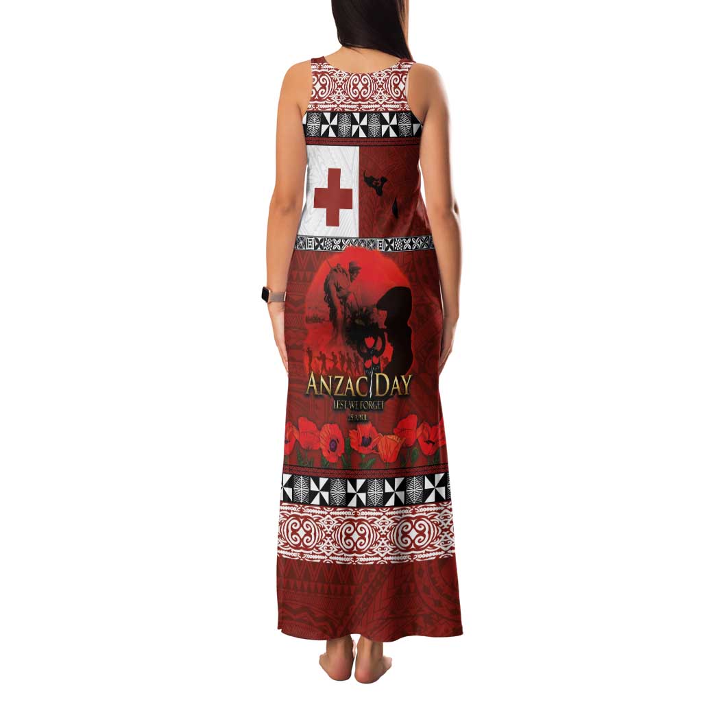 Tonga ANZAC Day Family Matching Tank Maxi Dress and Hawaiian Shirt Gallipoli Lest We Forget Ngatu Art Tribal LT03 - Polynesian Pride