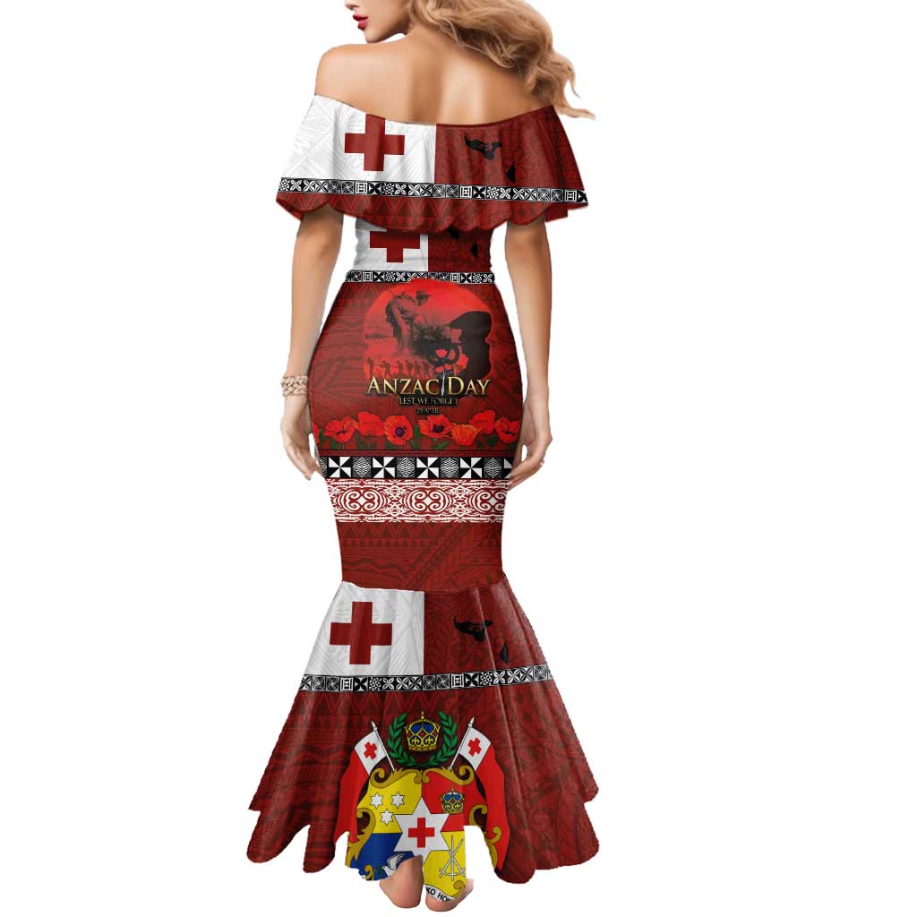 Tonga ANZAC Day Mermaid Dress Gallipoli Lest We Forget Ngatu Art Tribal