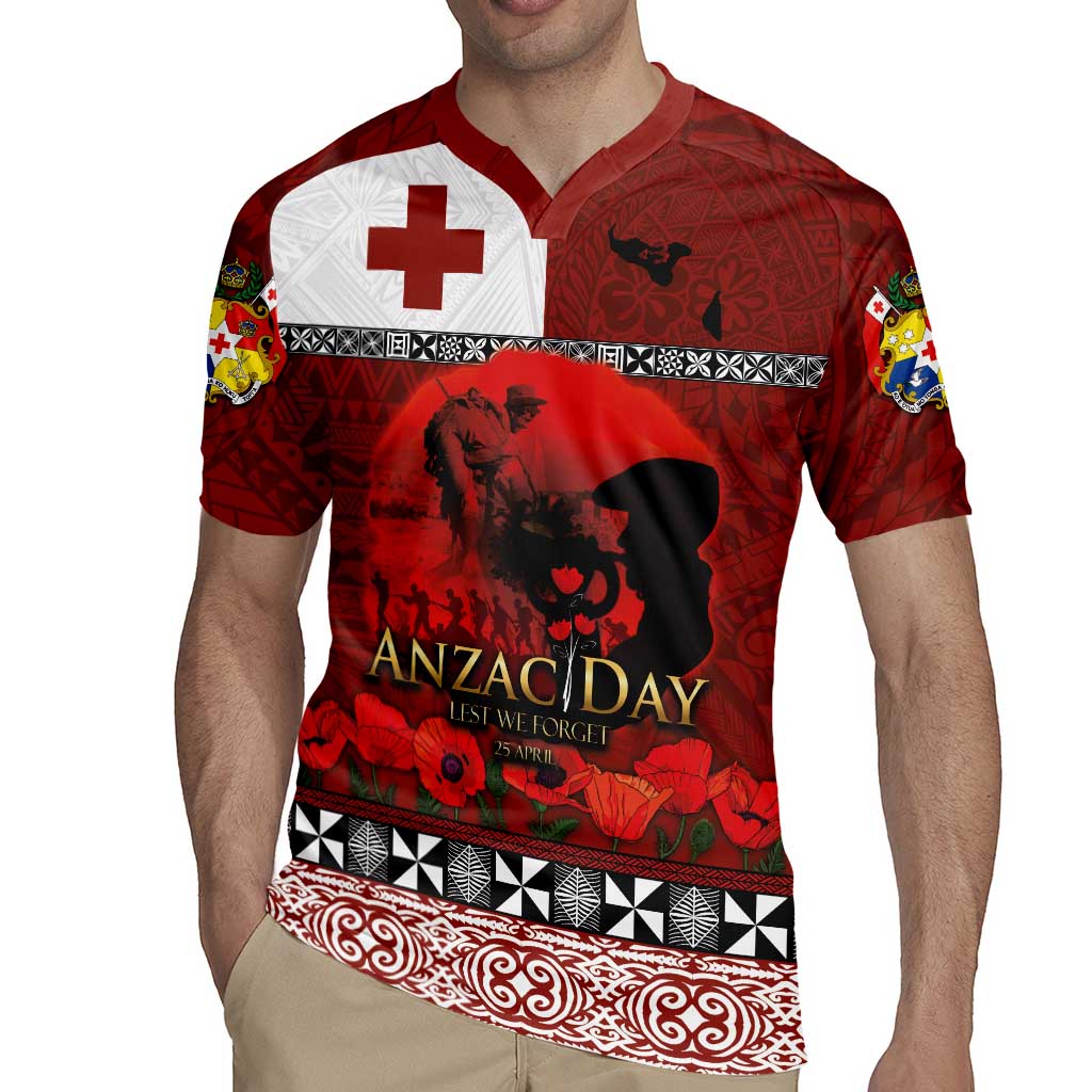 Tonga ANZAC Day Rugby Jersey Gallipoli Lest We Forget Ngatu Art Tribal