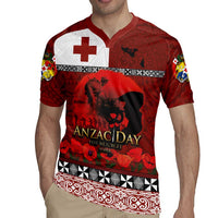 Tonga ANZAC Day Rugby Jersey Gallipoli Lest We Forget Ngatu Art Tribal