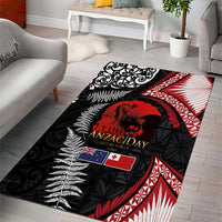 Tonga and New Zealand ANZAC Day Area Rug Gallipoli Lest We Forget Ngatu Art Tribal and Maori Tattoo with Fern LT03 - Polynesian Pride