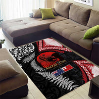 Tonga and New Zealand ANZAC Day Area Rug Gallipoli Lest We Forget Ngatu Art Tribal and Maori Tattoo with Fern LT03 - Polynesian Pride