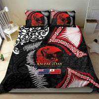Tonga and New Zealand ANZAC Day Bedding Set Gallipoli Lest We Forget Ngatu Art Tribal and Maori Tattoo with Fern LT03 - Polynesian Pride