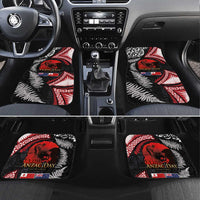 Tonga and New Zealand ANZAC Day Car Mats Gallipoli Lest We Forget Ngatu Art Tribal and Maori Tattoo with Fern LT03 Set 4pcs Black - Polynesian Pride