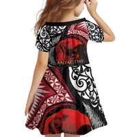 Tonga and New Zealand ANZAC Day Family Matching Off Shoulder Maxi Dress and Hawaiian Shirt Gallipoli Lest We Forget Ngatu Art Tribal and Maori Tattoo with Fern LT03 - Polynesian Pride