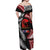 Tonga and New Zealand ANZAC Day Off Shoulder Maxi Dress Gallipoli Lest We Forget Ngatu Art Tribal and Maori Tattoo with Fern LT03