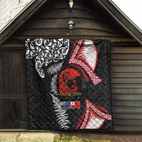 Tonga and New Zealand ANZAC Day Quilt Gallipoli Lest We Forget Ngatu Art Tribal and Maori Tattoo with Fern LT03 - Polynesian Pride