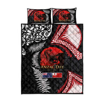 Tonga and New Zealand ANZAC Day Quilt Bed Set Gallipoli Lest We Forget Ngatu Art Tribal and Maori Tattoo with Fern LT03 - Polynesian Pride