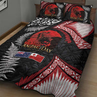 Tonga and New Zealand ANZAC Day Quilt Bed Set Gallipoli Lest We Forget Ngatu Art Tribal and Maori Tattoo with Fern LT03 - Polynesian Pride