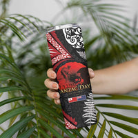 Tonga and New Zealand ANZAC Day Skinny Tumbler Gallipoli Lest We Forget-Ngatu Art Tribal and Maori Tattoo with Fern LT03 - Polynesian Pride