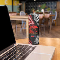 Tonga and New Zealand ANZAC Day Skinny Tumbler Gallipoli Lest We Forget-Ngatu Art Tribal and Maori Tattoo with Fern LT03 - Polynesian Pride