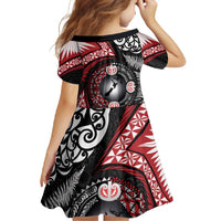 Tonga and New Zealand Together Family Matching Off Shoulder Maxi Dress and Hawaiian Shirt Ngatu Art Tribal Maori Tattoo and Silver Fern LT03 - Polynesian Pride