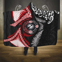 Tonga and New Zealand Together Hooded Blanket Ngatu Art Tribal Maori Tattoo and Silver Fern LT03 - Polynesian Pride