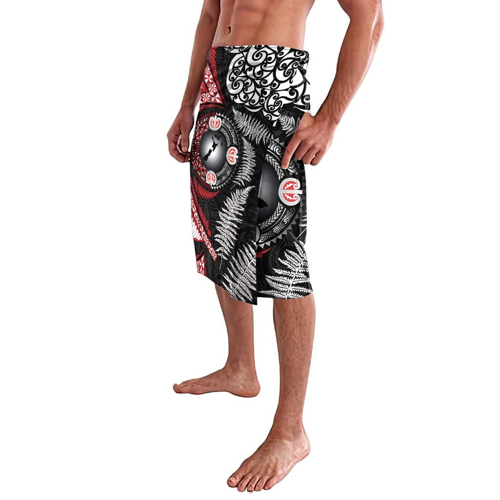 Tonga and New Zealand Together Lavalava Ngatu Art Tribal Maori Tattoo and Silver Fern LT03 - Polynesian Pride