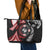 Tonga and New Zealand Together Leather Tote Bag Ngatu Art Tribal Maori Tattoo and Silver Fern