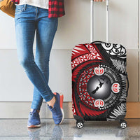 Tonga and New Zealand Together Luggage Cover Ngatu Art Tribal Maori Tattoo and Silver Fern LT03 - Polynesian Pride