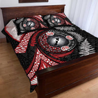 Tonga and New Zealand Together Quilt Bed Set Ngatu Art Tribal Maori Tattoo and Silver Fern LT03 - Polynesian Pride