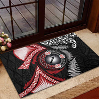 Tonga and New Zealand Together Rubber Doormat Ngatu Art Tribal Maori Tattoo and Silver Fern LT03 - Polynesian Pride