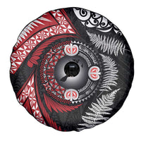 Tonga and New Zealand Together Spare Tire Cover Ngatu Art Tribal Maori Tattoo and Silver Fern LT03 - Polynesian Pride